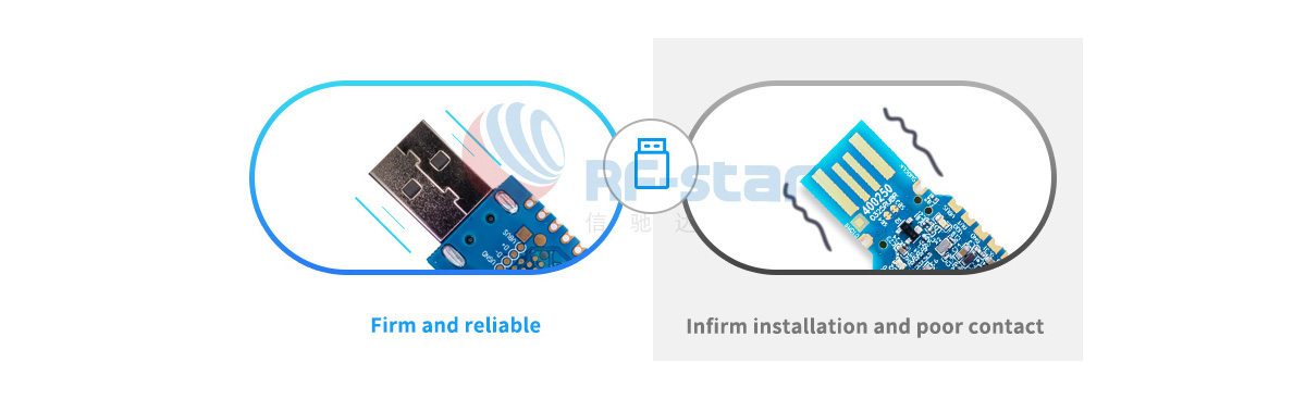 Comparision between original nRF52840 Dongle and RF-star nRF52840 Dongle in structure