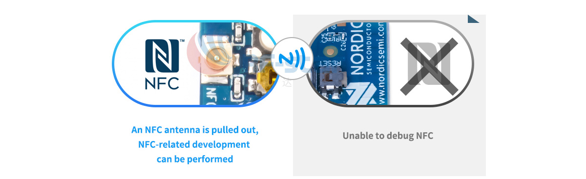 Comparision between original nRF52840 Dongle and RF-star nRF52840 Dongle in external NFC antenna