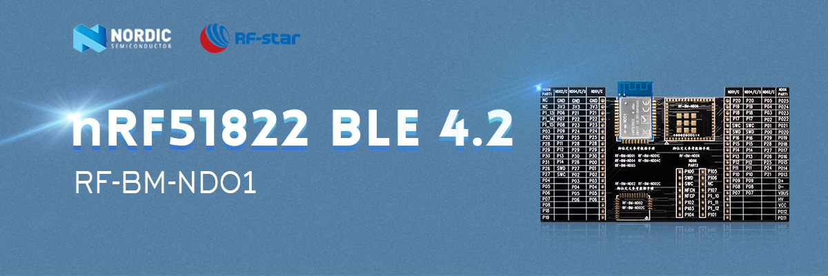 Nordic nRF51822 チップを搭載した BLE4.2 モジュール RF-BM-ND01