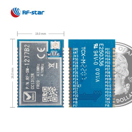 CC1312R Sub-1G Module Supporting 433 MHz 450 MHz Frequency