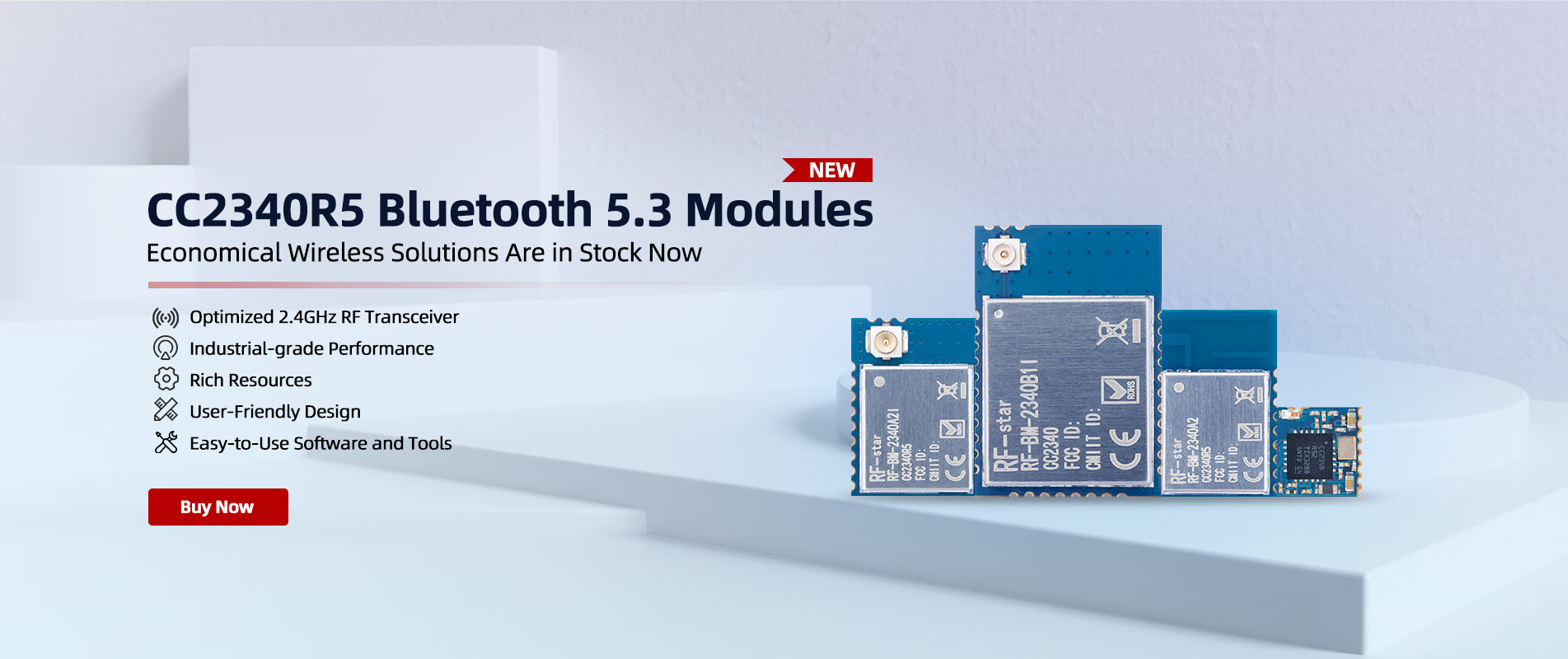 New CC2340R5 Bluetooth 5.3 Modules